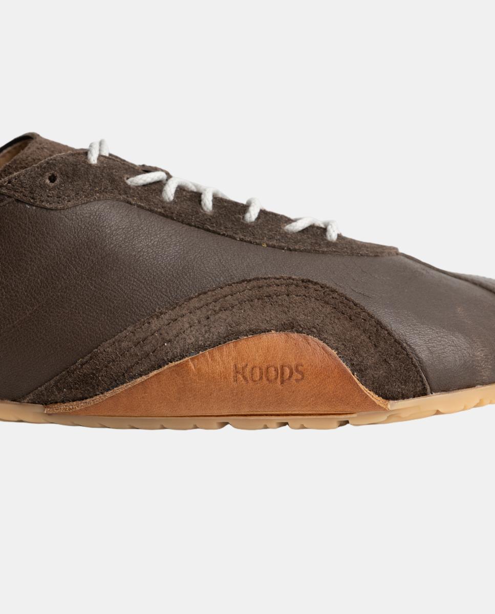 Zapatillas de piel con suela plana barefoot - KOOPS - Marrón oscuro Marrón oscuro-4