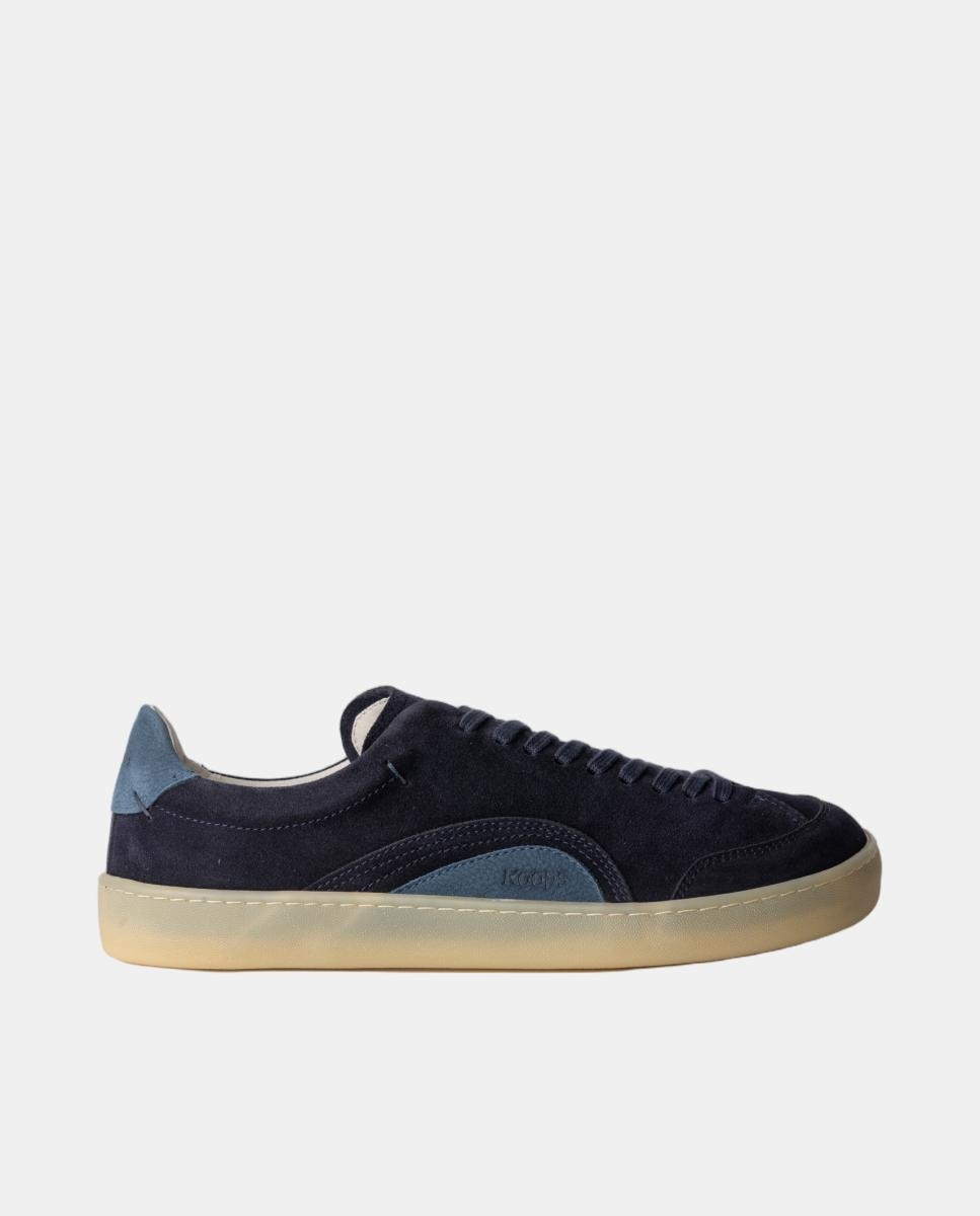 Imagen 0 de Zapatillas de piel con suela plana barefoot Azul marino