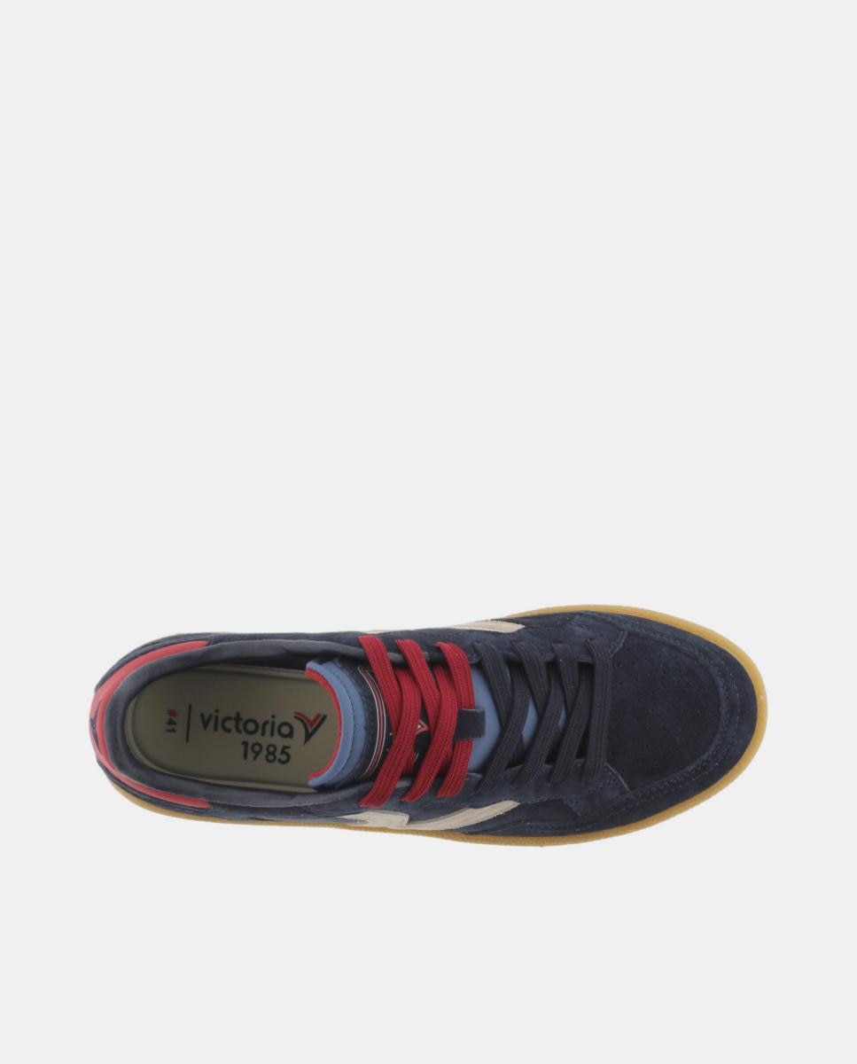 Sapatilhas Desportivas Unissexo de Croute com Peças Coloridas e Sola Caramelo Azuis-4