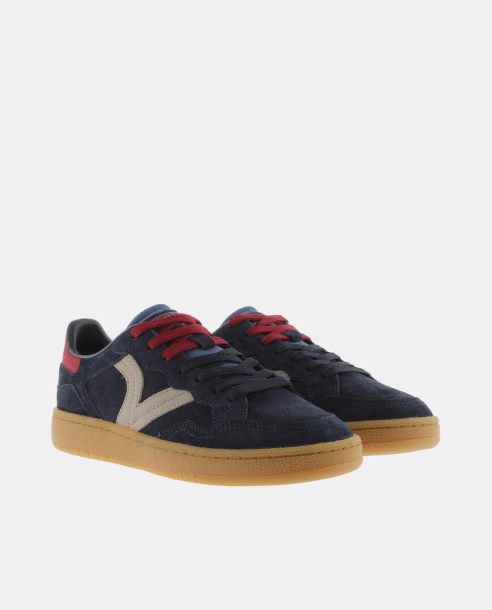 Sapatilhas Desportivas Unissexo de Croute com Peças Coloridas e Sola Caramelo Azuis-5