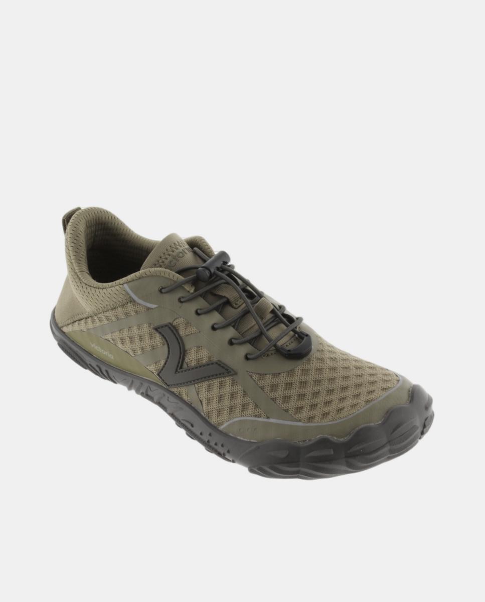 Sapatilhas Desportivas Unissexo Barefoot Monocolor com Atacadores Elásticos Verde-militar-2