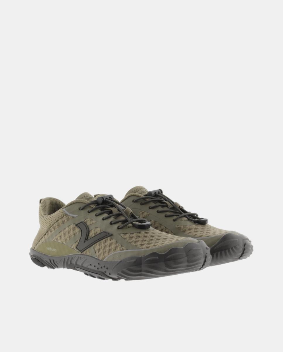 Sapatilhas Desportivas Unissexo Barefoot Monocolor com Atacadores Elásticos Verde-militar-5