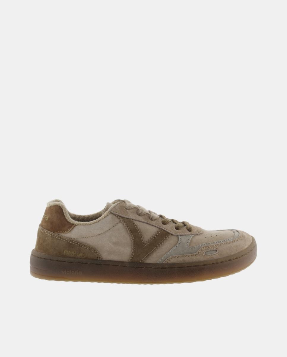 Imagen 0 de Zapatillas deportivas unisex barefoot de serraje con suela caramelo Beige