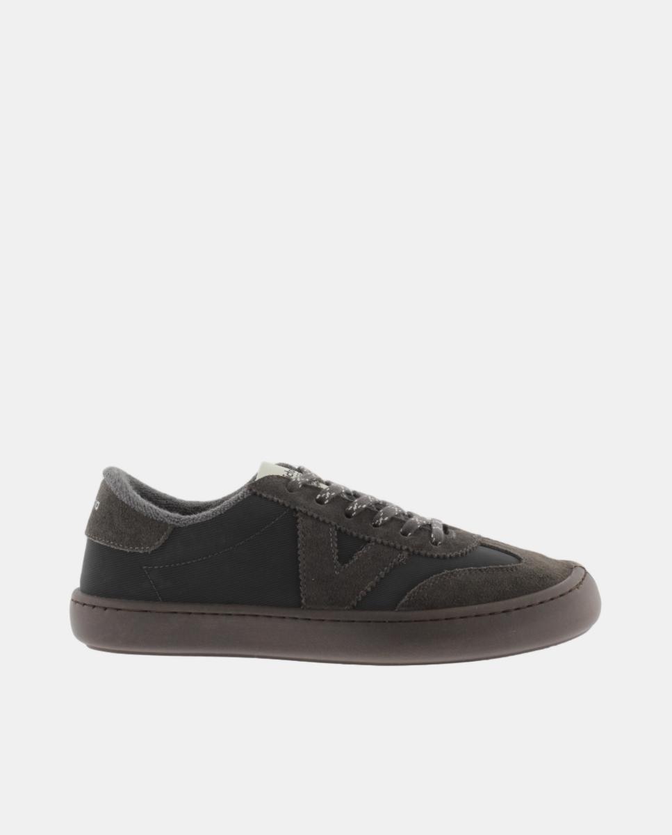 Zapatillas deportivas unisex barefoot de nylon con piezas de serraje al tono - Victoria - Gris humo Gris humo-1