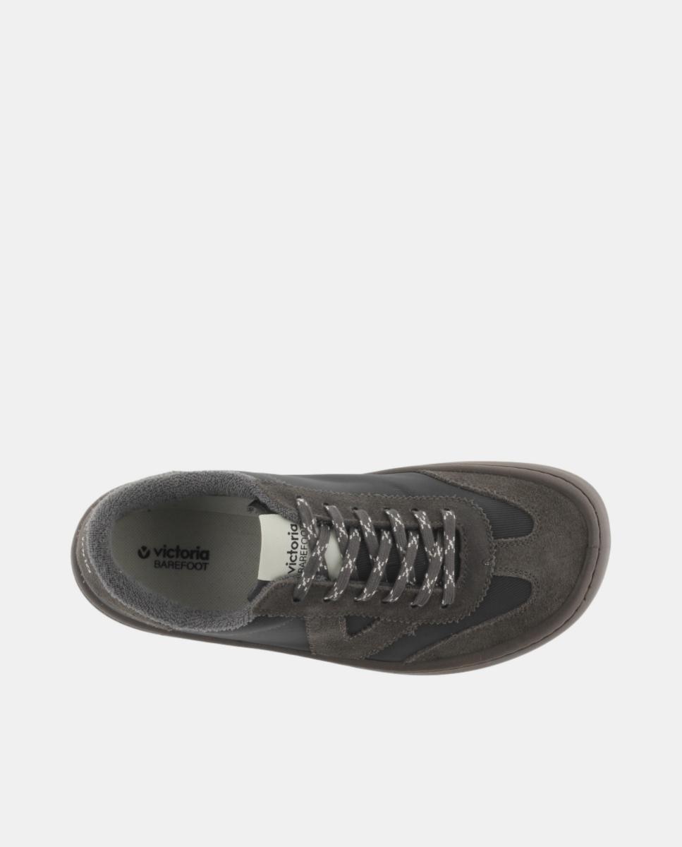 Zapatillas deportivas unisex barefoot de nylon con piezas de serraje al tono - Victoria - Gris humo Gris humo-4