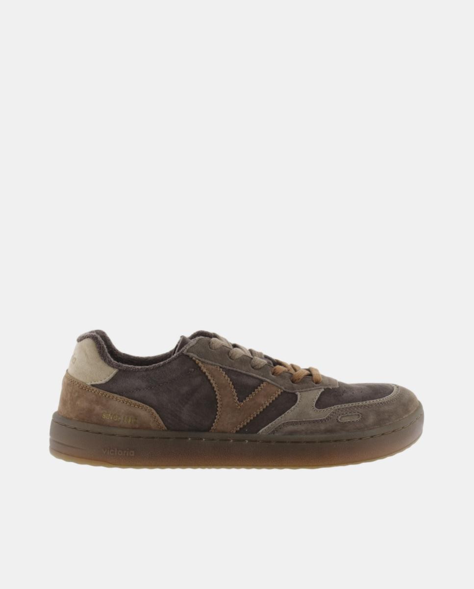Zapatillas deportivas unisex barefoot de serraje con suela caramelo - Victoria - Marrones Marrones-1