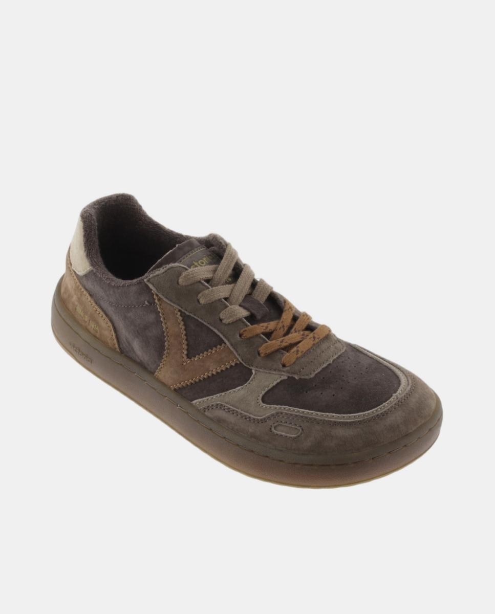 Zapatillas deportivas unisex barefoot de serraje con suela caramelo - Victoria - Marrones Marrones-2