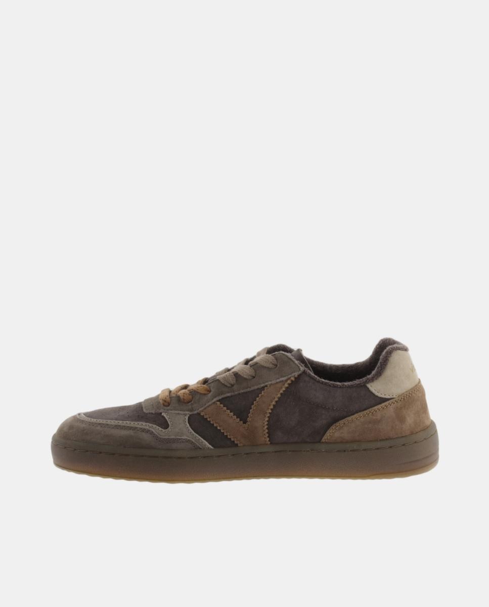 Zapatillas deportivas unisex barefoot de serraje con suela caramelo - Victoria - Marrones Marrones-3