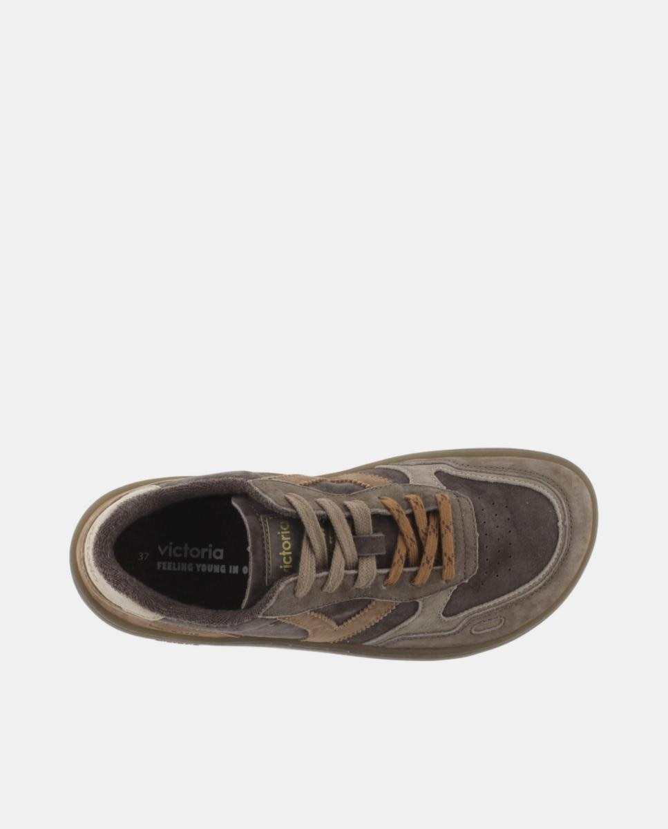 Zapatillas deportivas unisex barefoot de serraje con suela caramelo - Victoria - Marrones Marrones-4