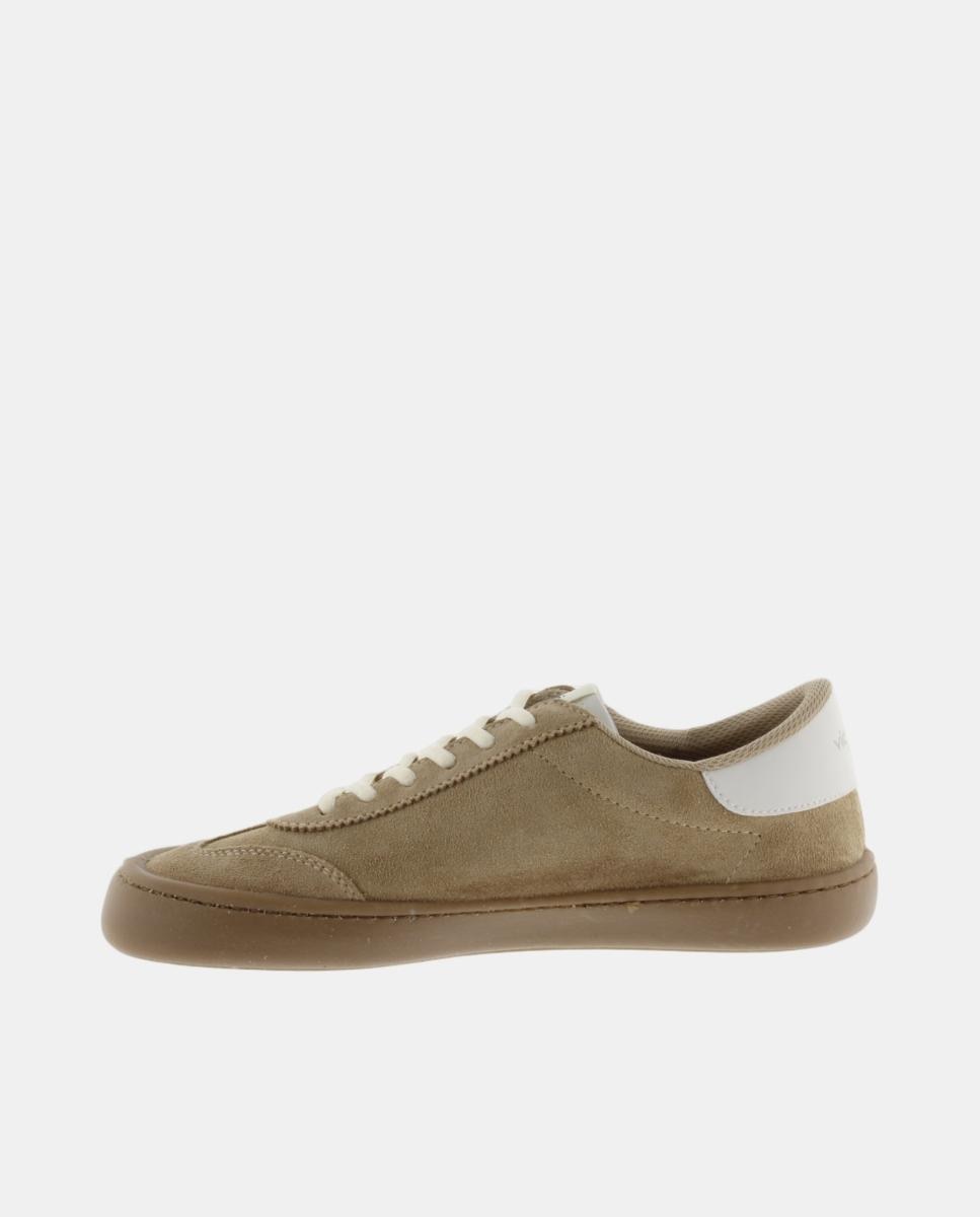 Zapatillas deportivas unisex barefoot de serraje con piezas en contraste y suela caramelo - Victoria - Natural Natural-3