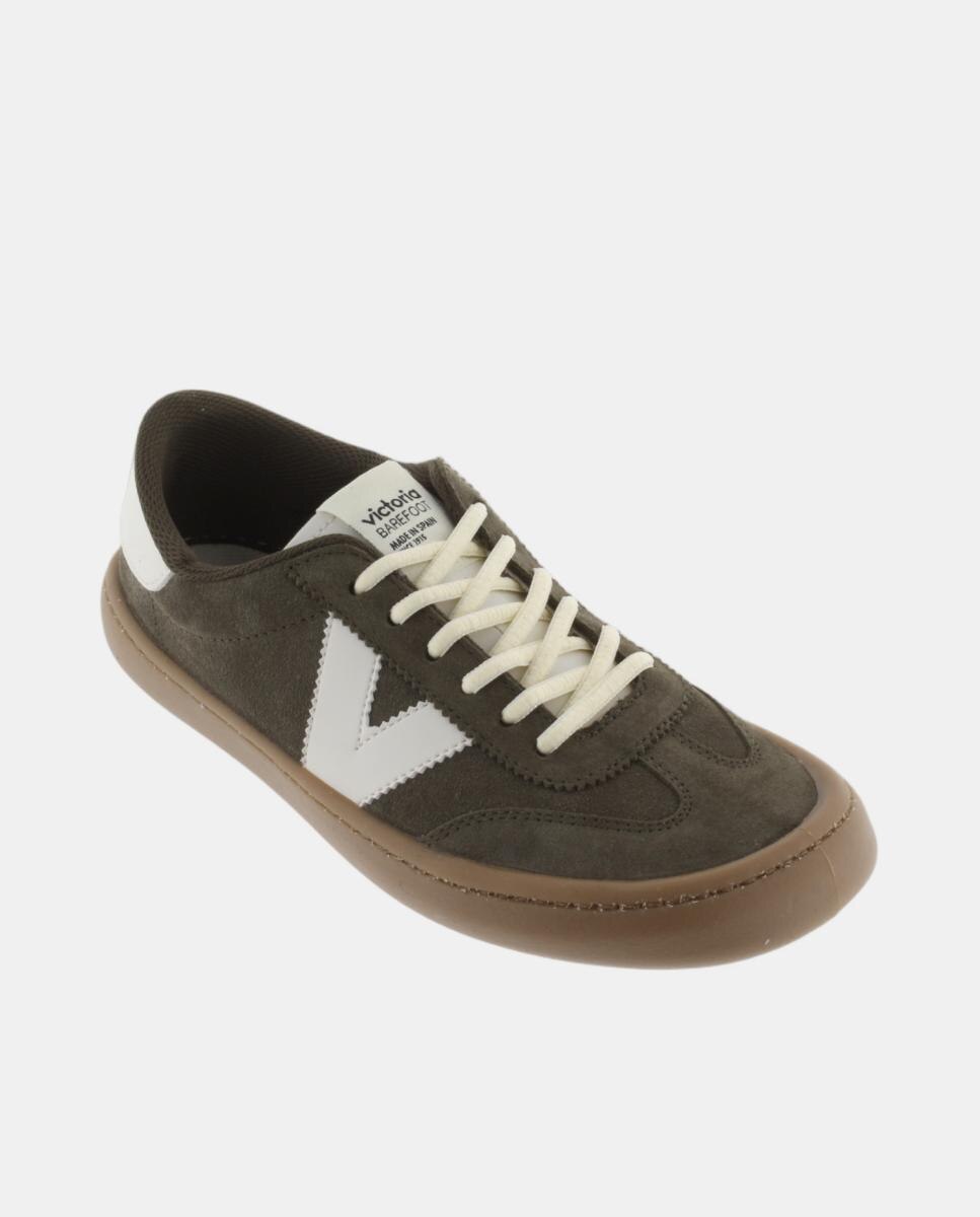 Sapatilhas Desportivas Unissexo Barefoot de Croute com Peças em Contraste e Sola Caramelo Verde-militar-2