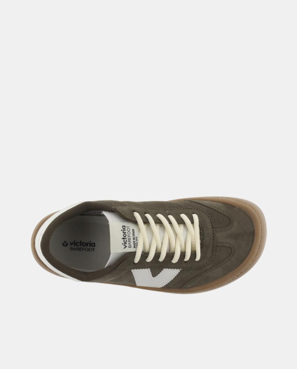 Sapatilhas Desportivas Unissexo Barefoot de Croute com Peças em Contraste e Sola Caramelo Verde-militar-4