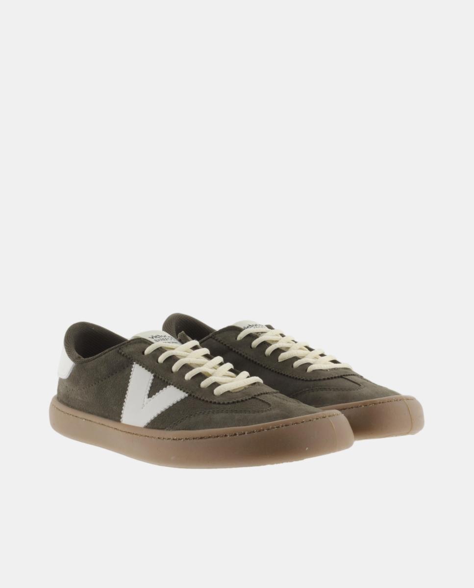 Sapatilhas Desportivas Unissexo Barefoot de Croute com Peças em Contraste e Sola Caramelo Verde-militar-5