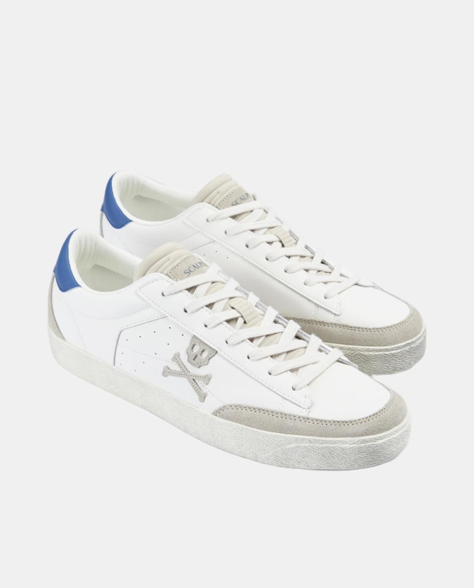 Imagen 3 de Zapatillas de hombre bajas clásicas de napa - Scalpers - Blanco Blanco
