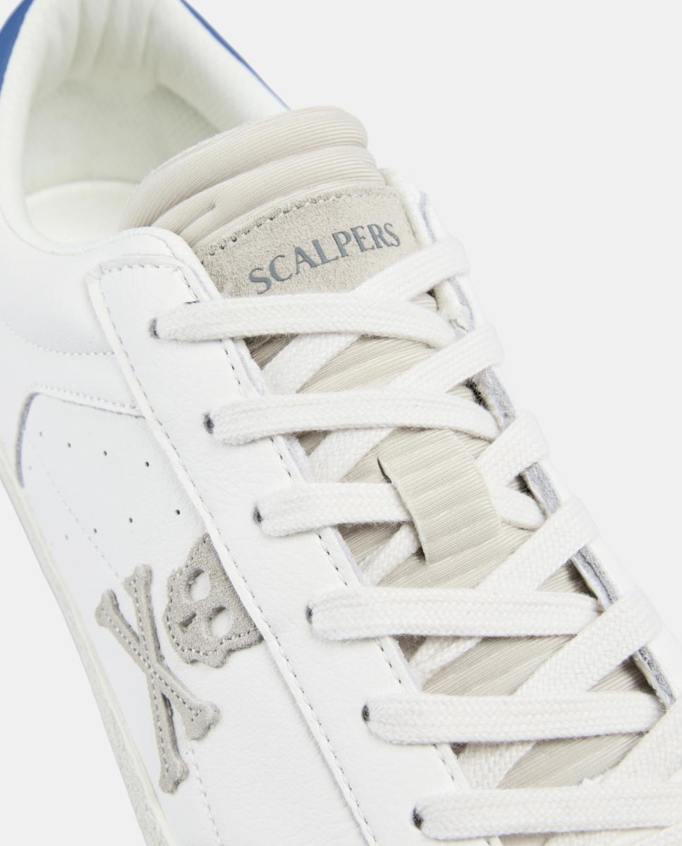 Imagen 7 de Zapatillas de hombre bajas clásicas de napa - Scalpers - Blanco Blanco