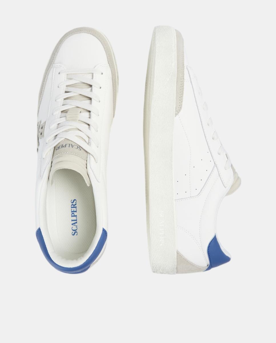 Imagen 9 de Zapatillas de hombre bajas clásicas de napa - Scalpers - Blanco Blanco