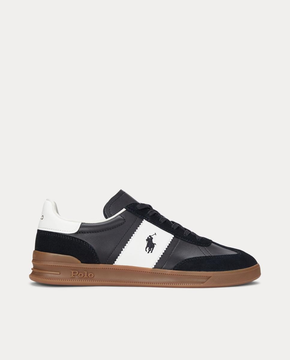 Imagen 0 de Zapatillas AERA de hombre tipo casco bajas piel. Negro