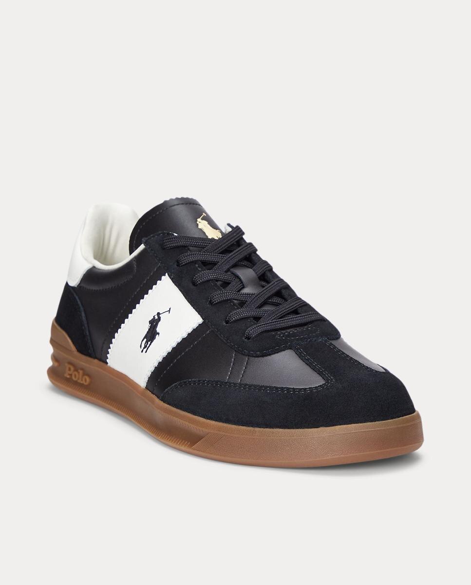 Zapatillas AERA de hombre tipo casco bajas piel. - Polo Ralph Lauren - Negro Negro-2