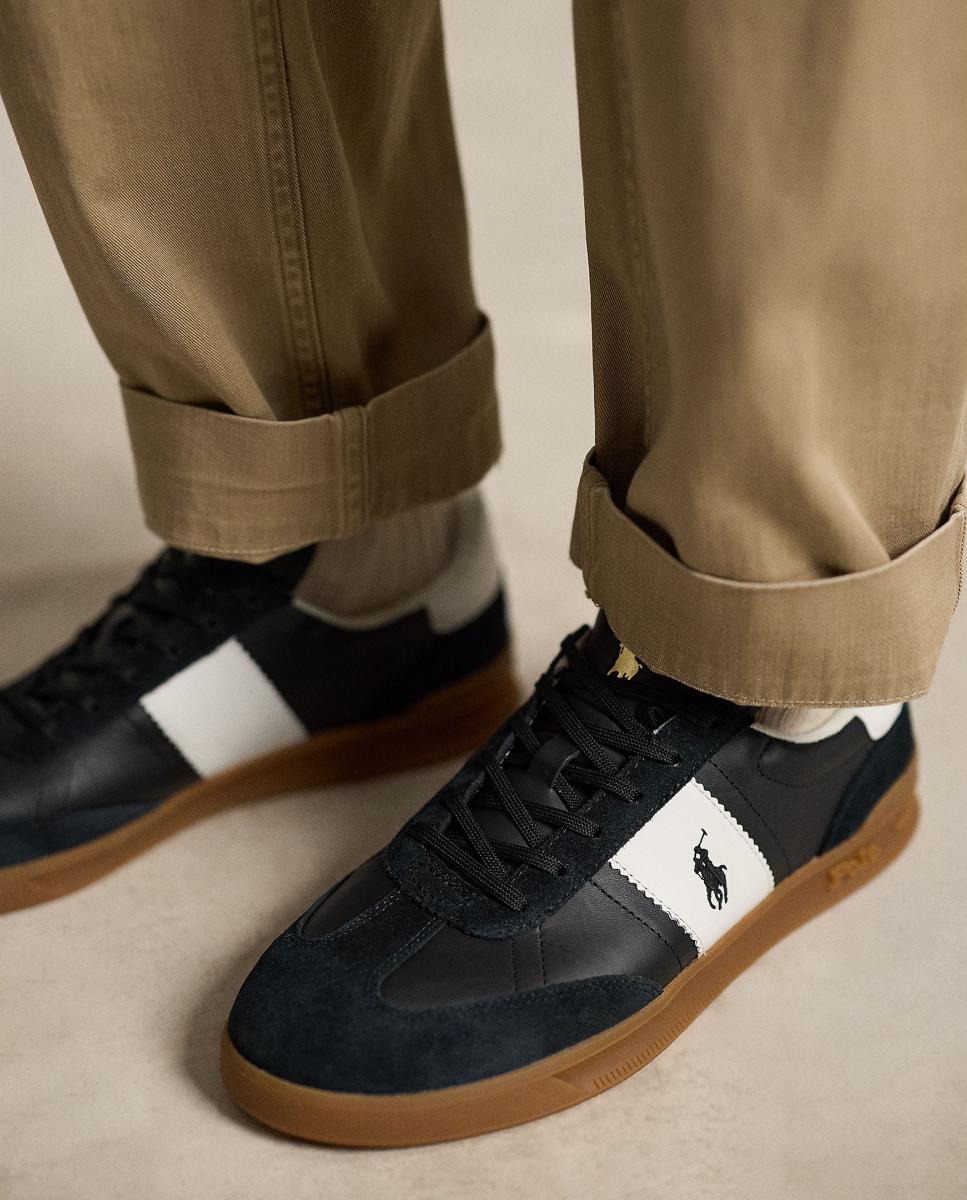 Zapatillas AERA de hombre tipo casco bajas piel. - Polo Ralph Lauren - Negro Negro-5