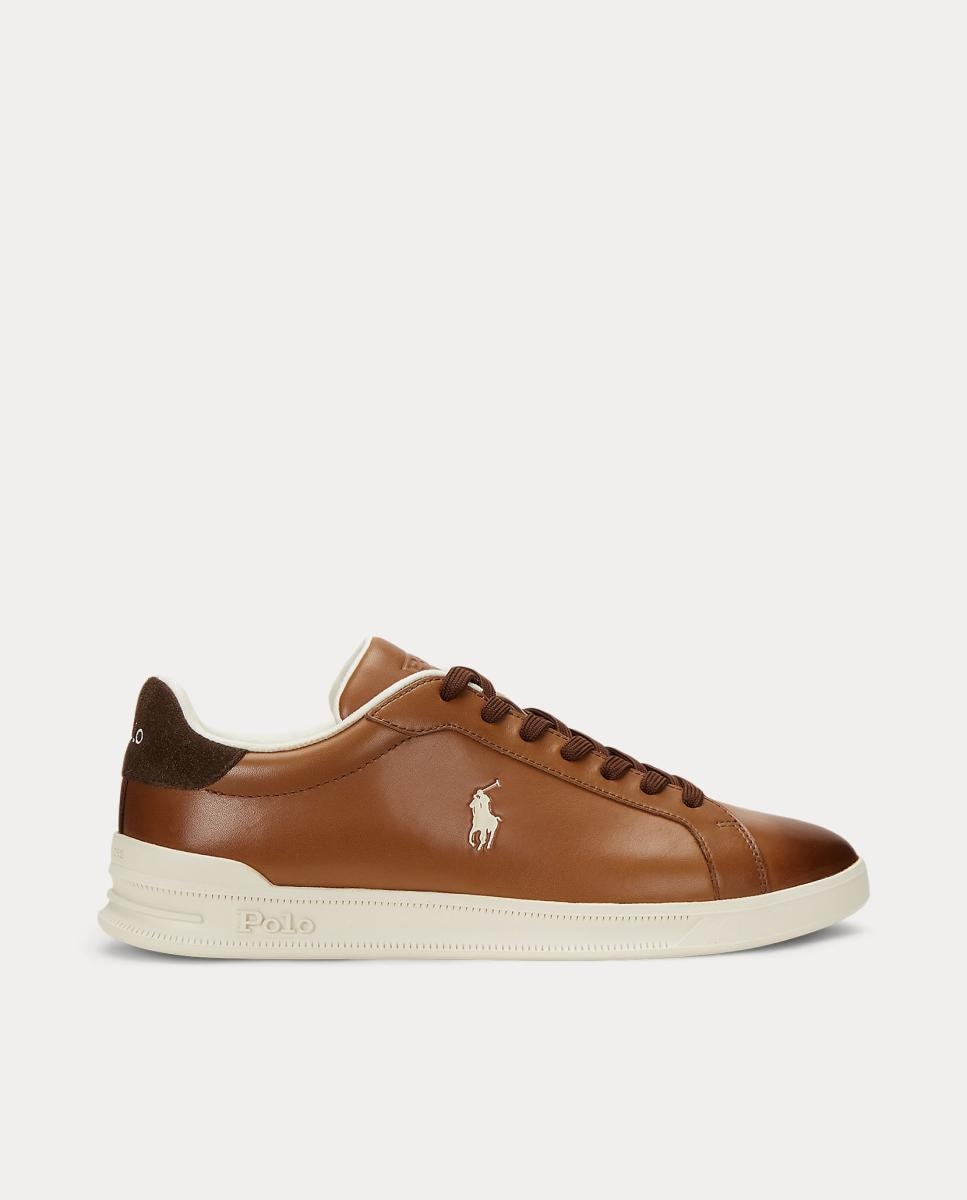 Zapatillas HRT II de hombre tipo casco bajas piel. - Polo Ralph Lauren - Marrón Marrón-1