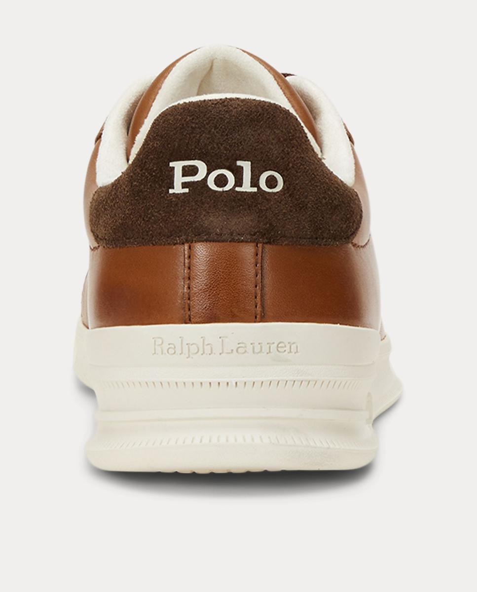 Zapatillas HRT II de hombre tipo casco bajas piel. - Polo Ralph Lauren - Marrón Marrón-4