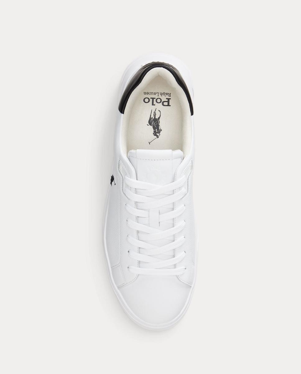 Sapatilhas Rlite Court em Pele. Branco-marfim-3