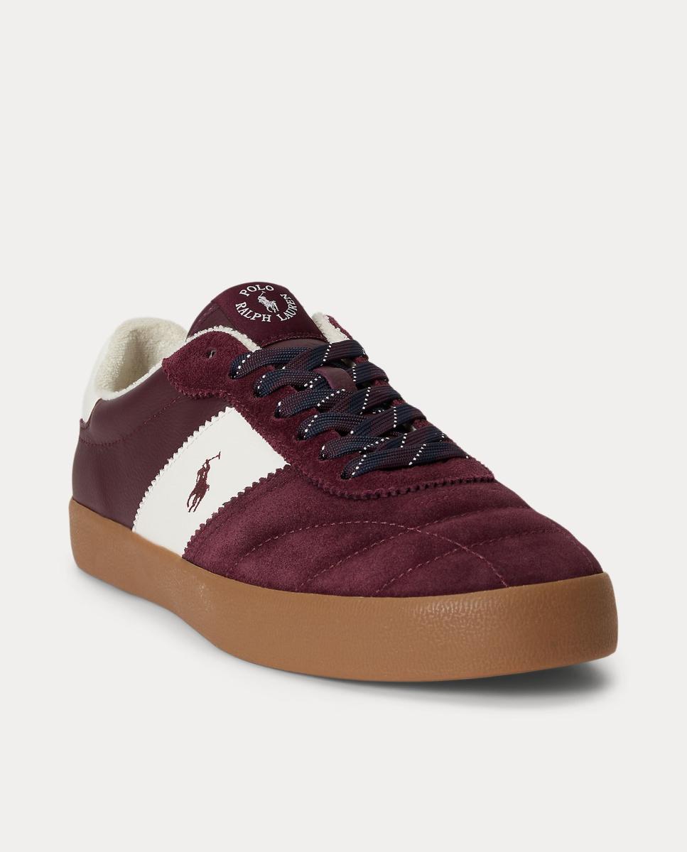 Imagen 2 de Zapatillas HRT III de hombre tipo casco bajas piel. - Polo Ralph Lauren - Rojo Granate Rojo Granate