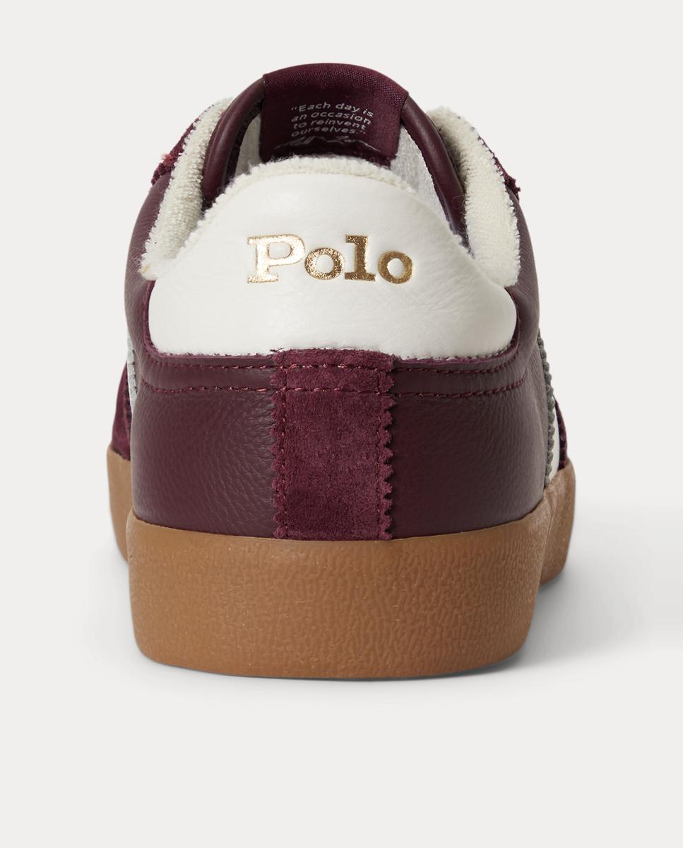 Imagen 3 de Zapatillas HRT III de hombre tipo casco bajas piel. - Polo Ralph Lauren - Rojo Granate Rojo Granate