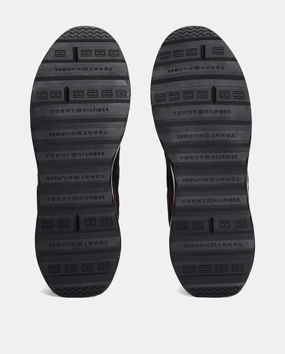 Sapatilhas Runner Mix com Logótipo Castanho-5