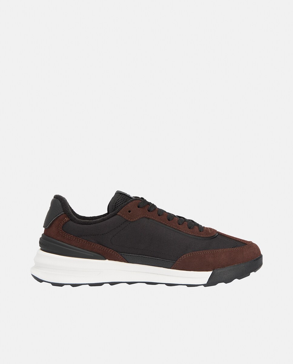 Sapatilhas Runner Mix com Logótipo Castanho-8