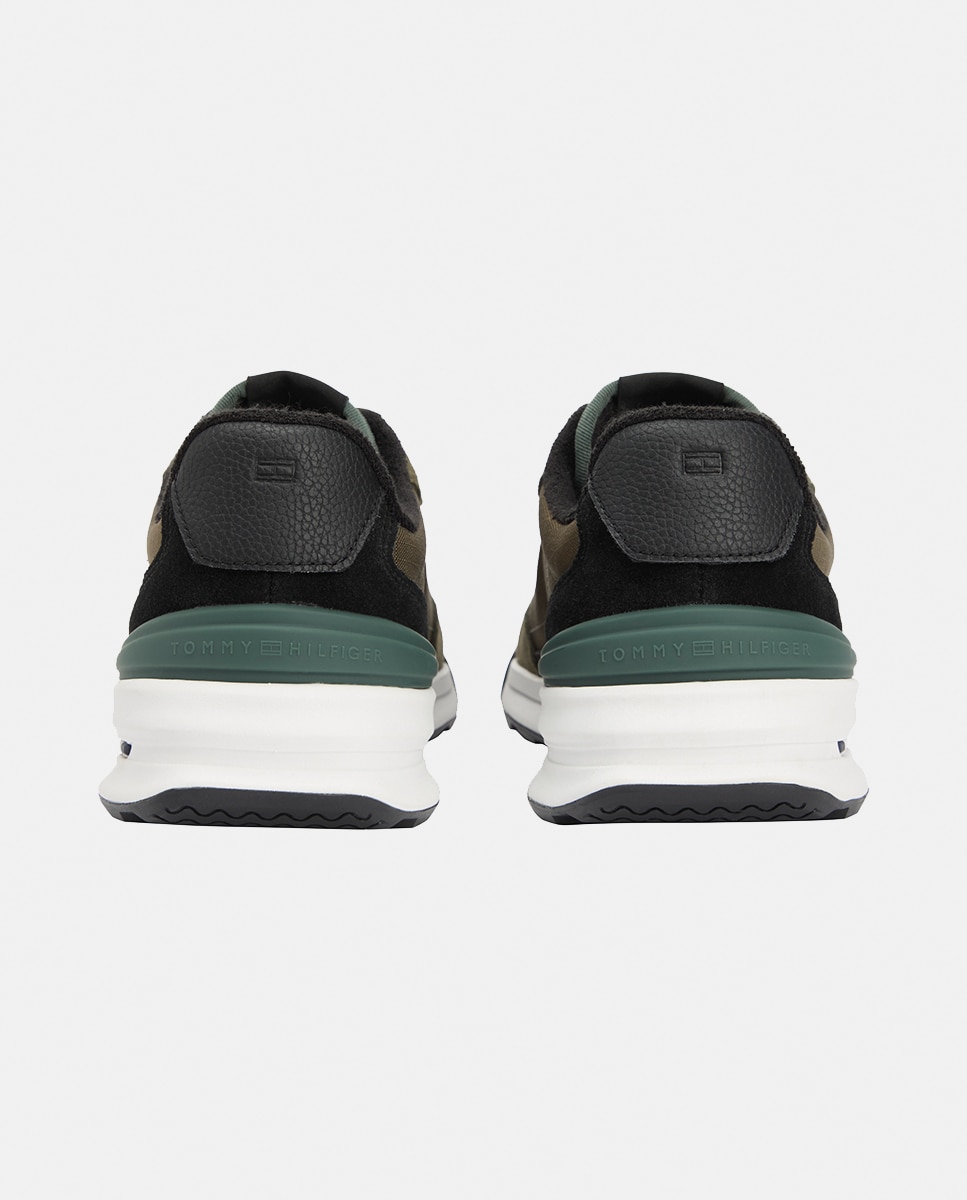 Sapatilhas Runner Mix com Logótipo Verde-escuro-9