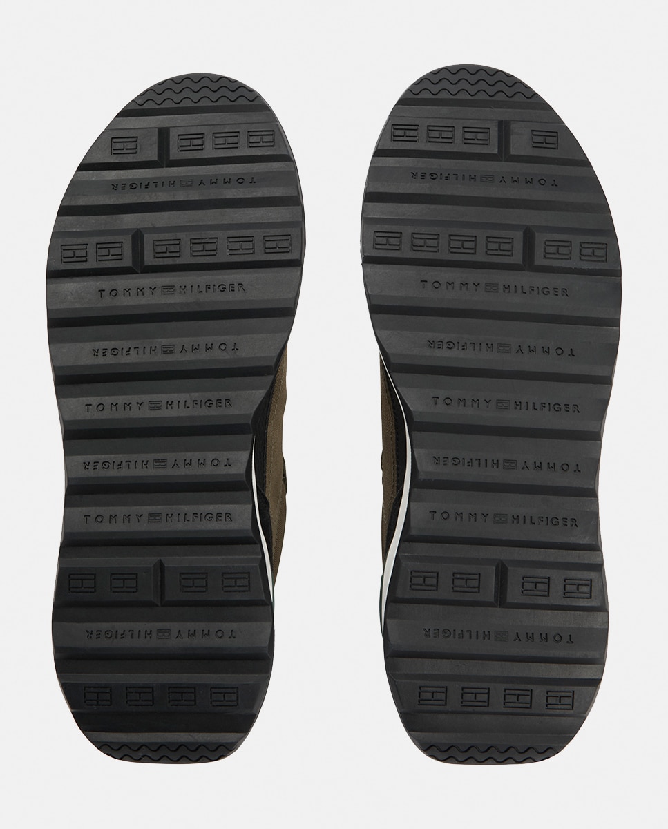 Sapatilhas Runner Mix com Logótipo Verde-escuro-12