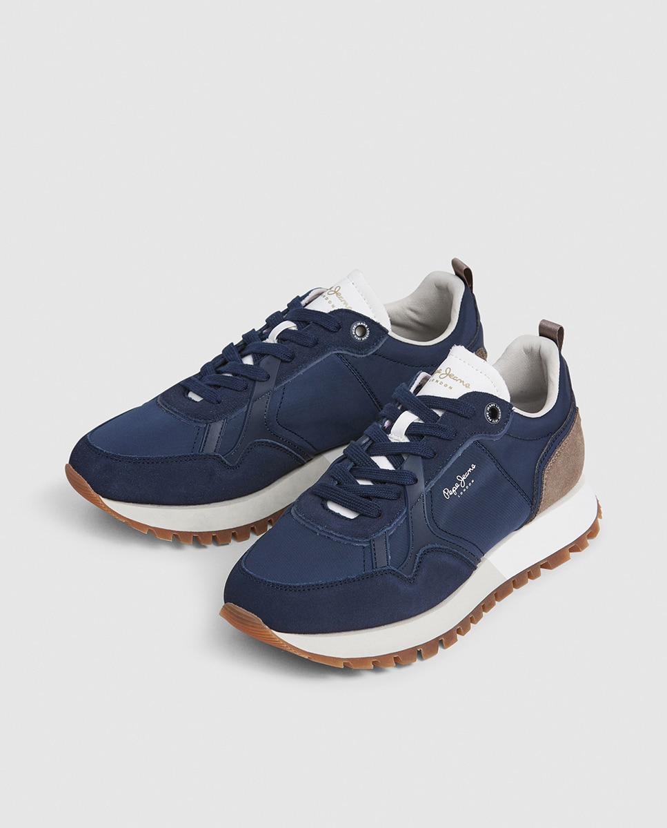 Sapatilhas Ari Club com Lingueta Branca e Detalhe Traseiro Cinzento - Azul-Marinho Azul-marinho-3