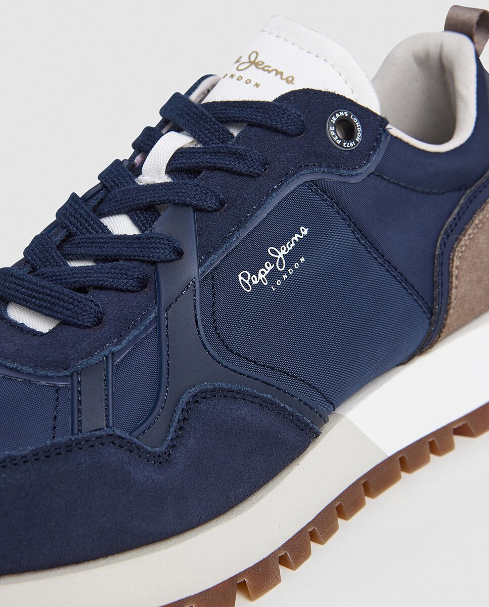 Sapatilhas Ari Club com Lingueta Branca e Detalhe Traseiro Cinzento - Azul-Marinho Azul-marinho-4