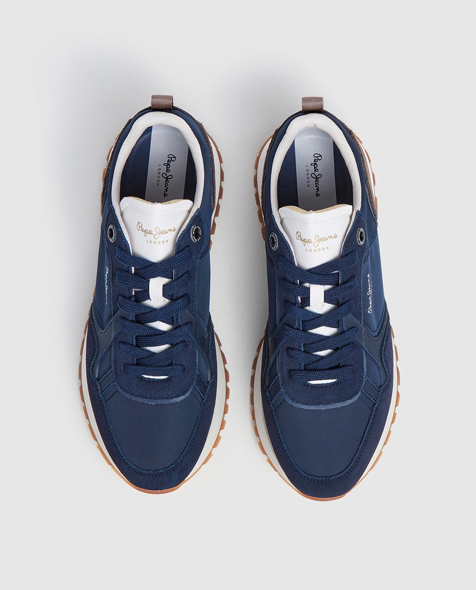 Sapatilhas Ari Club com Lingueta Branca e Detalhe Traseiro Cinzento - Azul-Marinho Azul-marinho-8