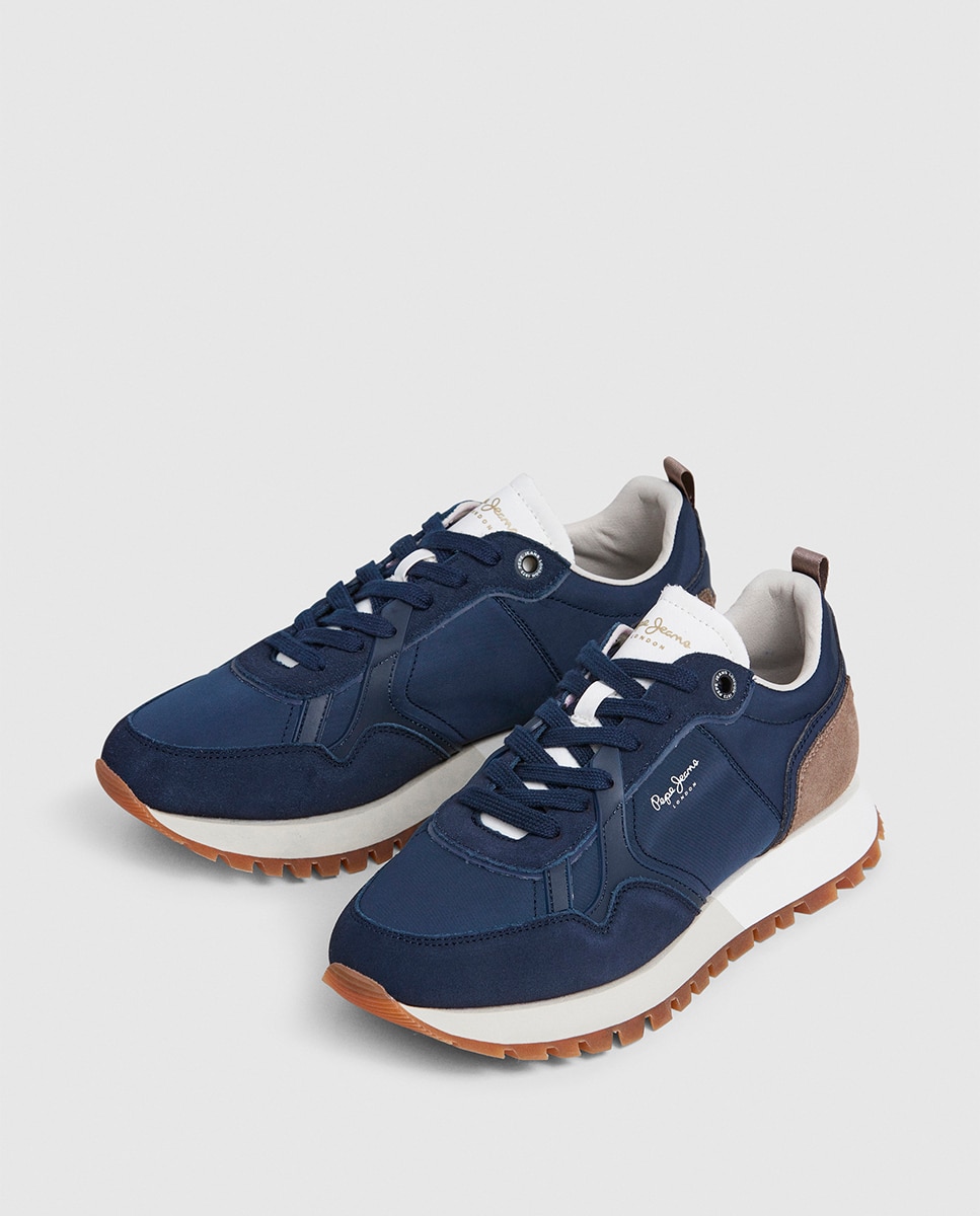 Sapatilhas Ari Club com Lingueta Branca e Detalhe Traseiro Cinzento - Azul-Marinho Azul-marinho-9
