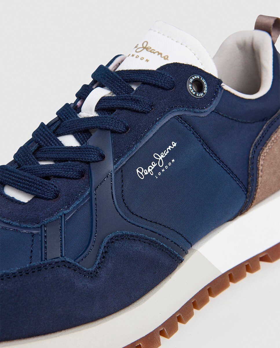 Sapatilhas Ari Club com Lingueta Branca e Detalhe Traseiro Cinzento - Azul-Marinho Azul-marinho-10
