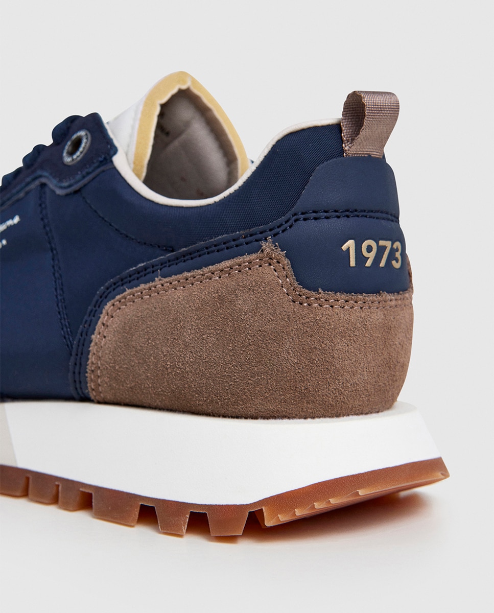 Sapatilhas Ari Club com Lingueta Branca e Detalhe Traseiro Cinzento - Azul-Marinho Azul-marinho-11