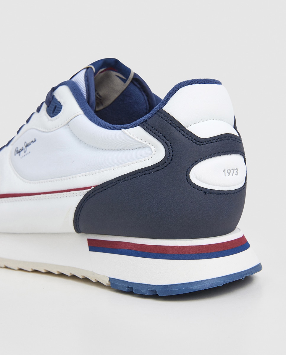 Sapatilhas Bexley South em Combinação de Cores com Detalhes em Vermelho - Azul-Marinho/Branco Branco-4