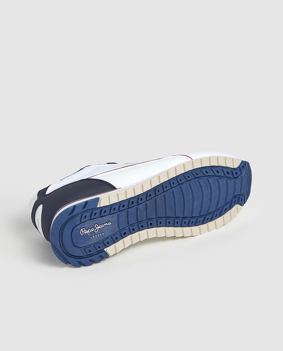 Sapatilhas Bexley South em Combinação de Cores com Detalhes em Vermelho - Azul-Marinho/Branco Branco-6