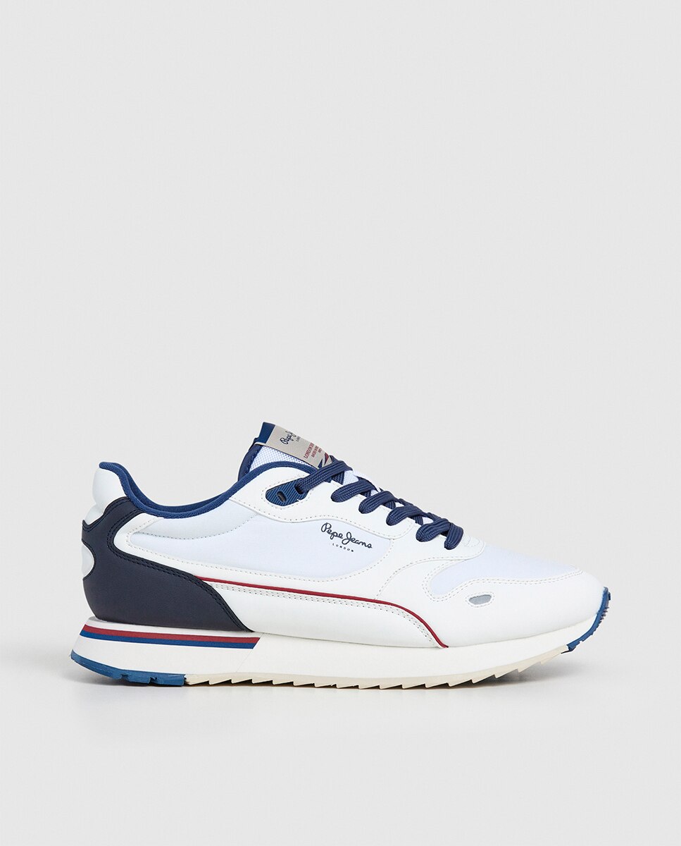 Sapatilhas Bexley South em Combinação de Cores com Detalhes em Vermelho - Azul-Marinho/Branco Branco-7