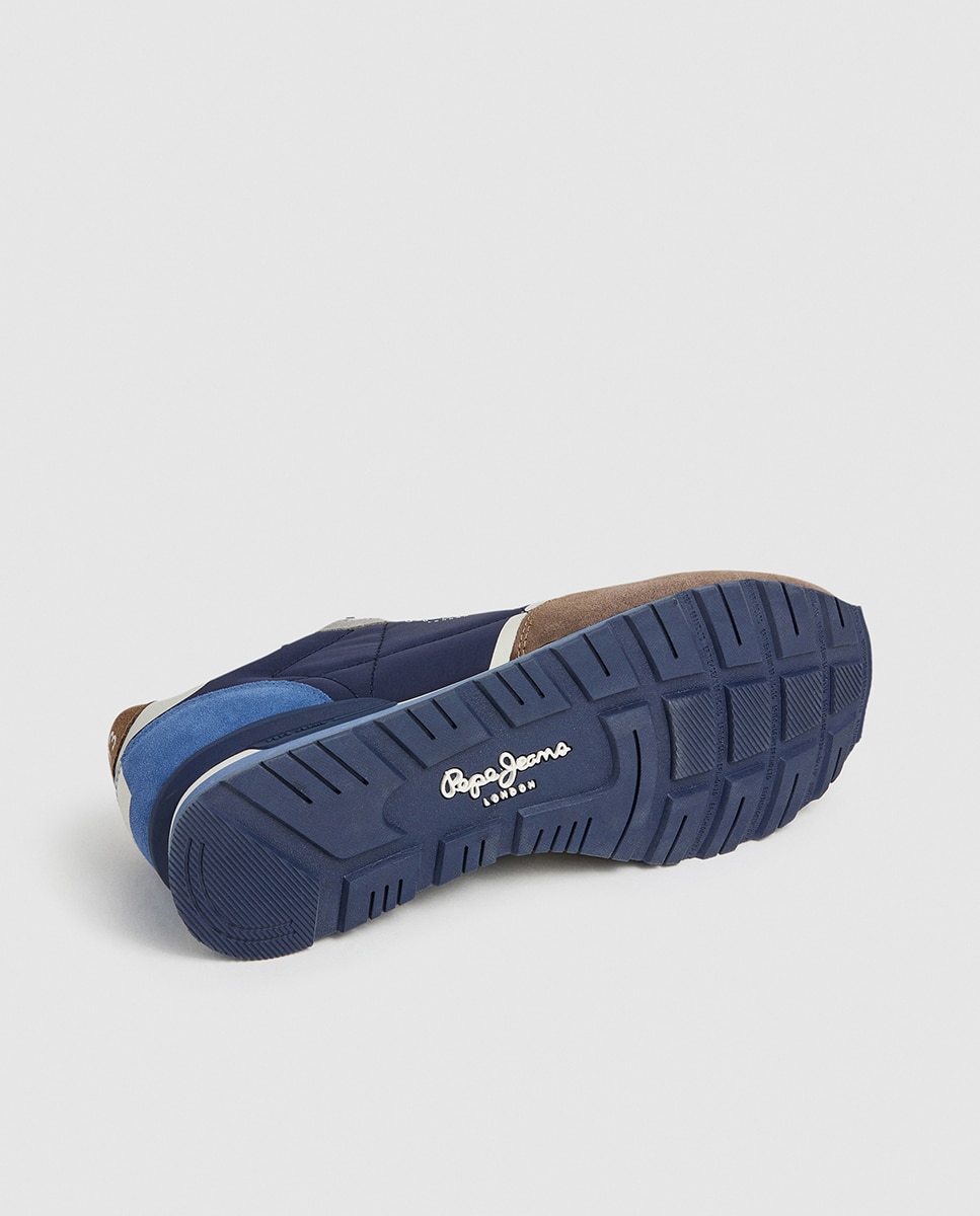 Sapatilhas Brit Prints em Combinação de Material e Cor Azul-marinho-6