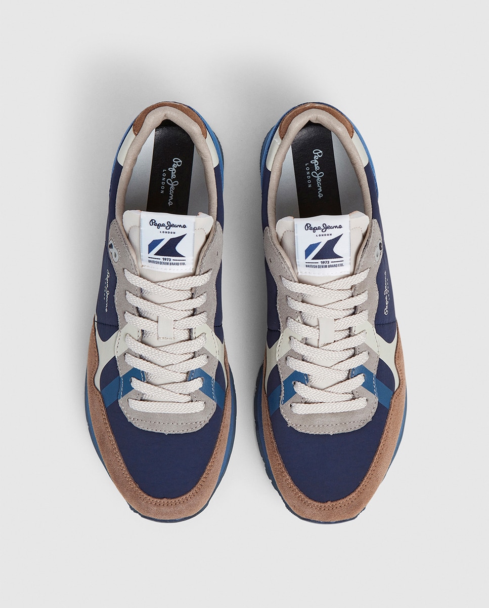 Sapatilhas Brit Prints em Combinação de Material e Cor Azul-marinho-8