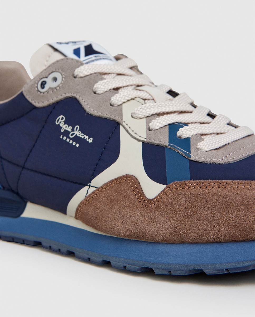 Sapatilhas Brit Prints em Combinação de Material e Cor Azul-marinho-11