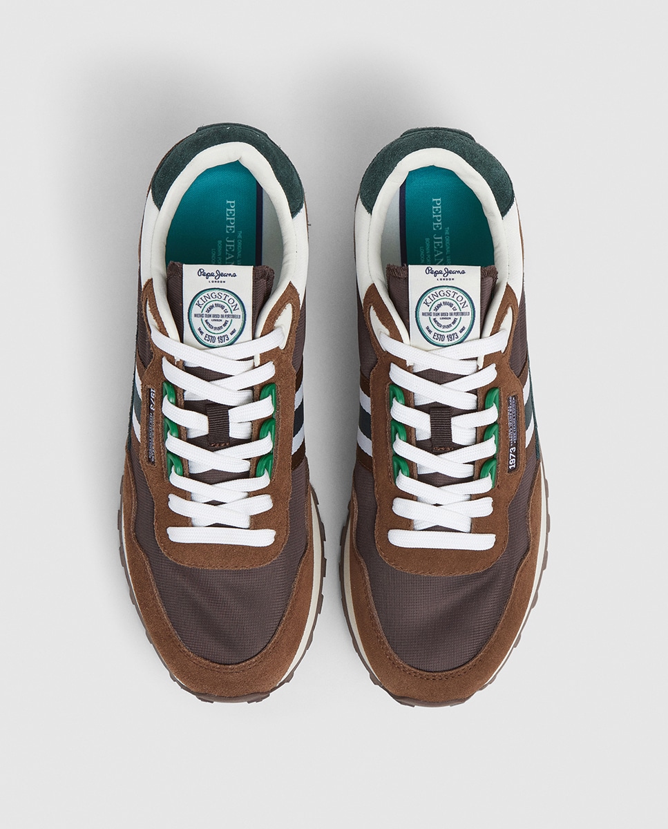 Sapatilhas College em Tom Uniforme e Estabilizador em Contraste Castanho-2