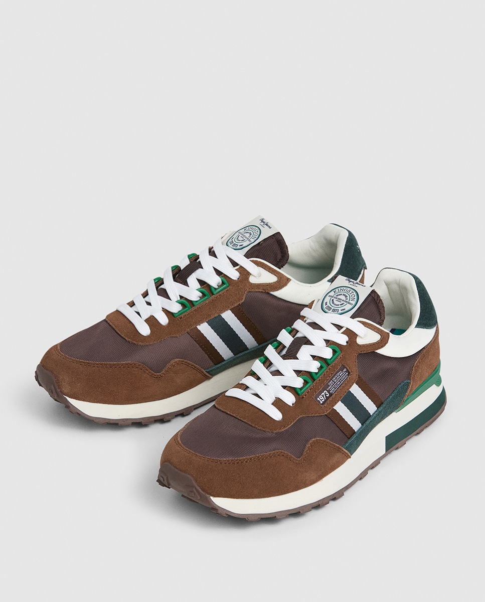 Sapatilhas College em Tom Uniforme e Estabilizador em Contraste Castanho-3