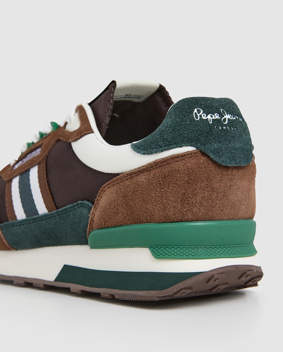 Sapatilhas College em Tom Uniforme e Estabilizador em Contraste Castanho-4