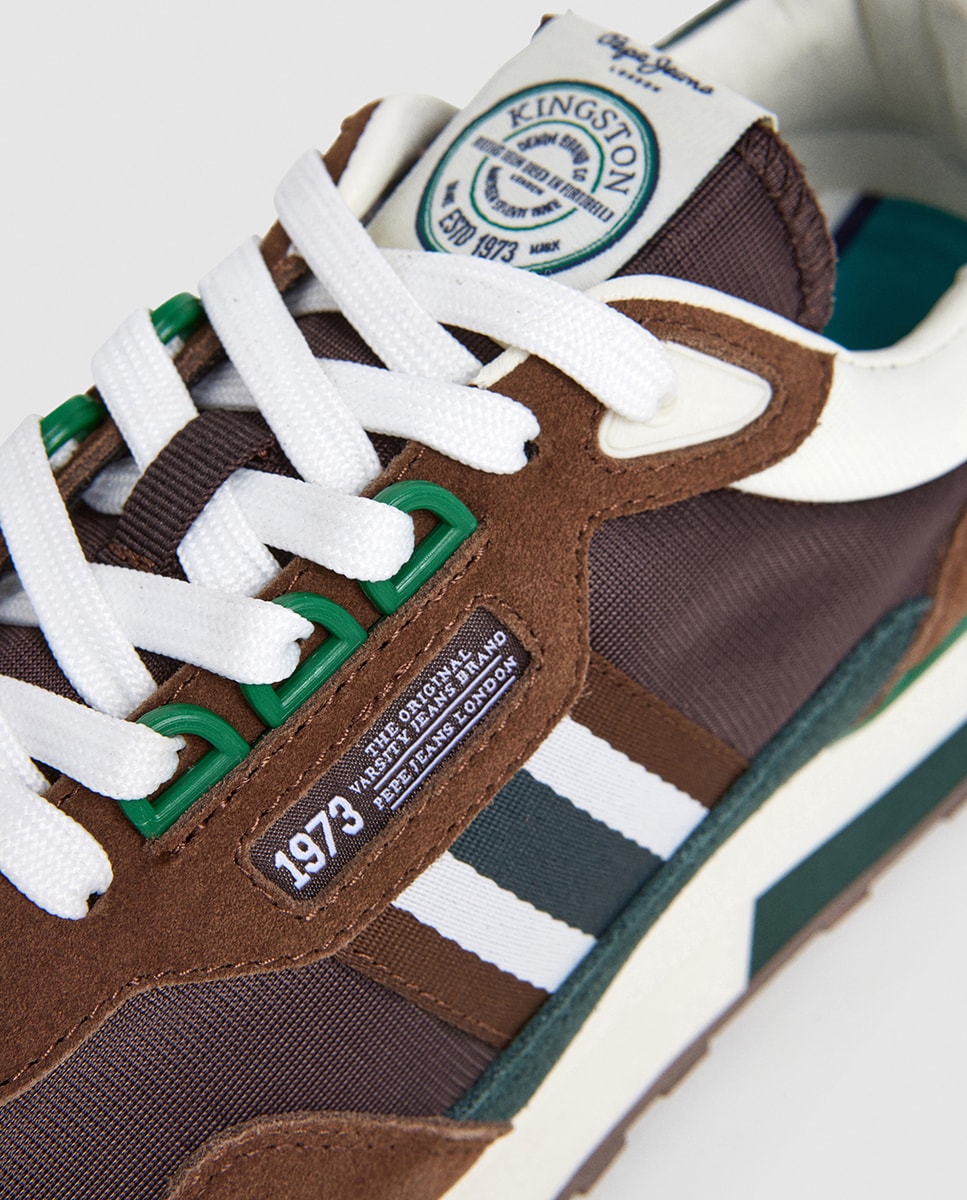 Sapatilhas College em Tom Uniforme e Estabilizador em Contraste Castanho-5