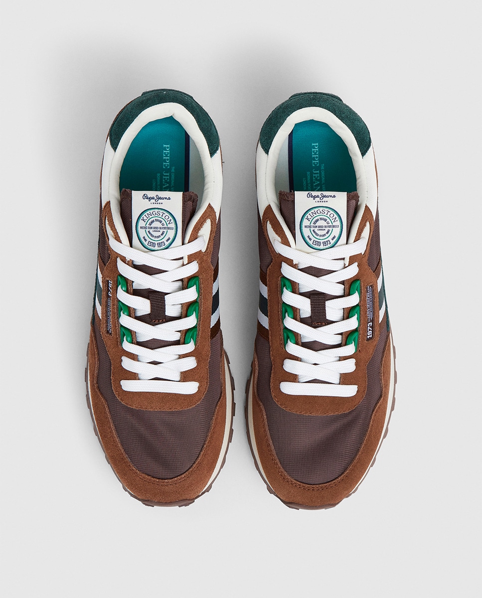 Sapatilhas College em Tom Uniforme e Estabilizador em Contraste Castanho-8