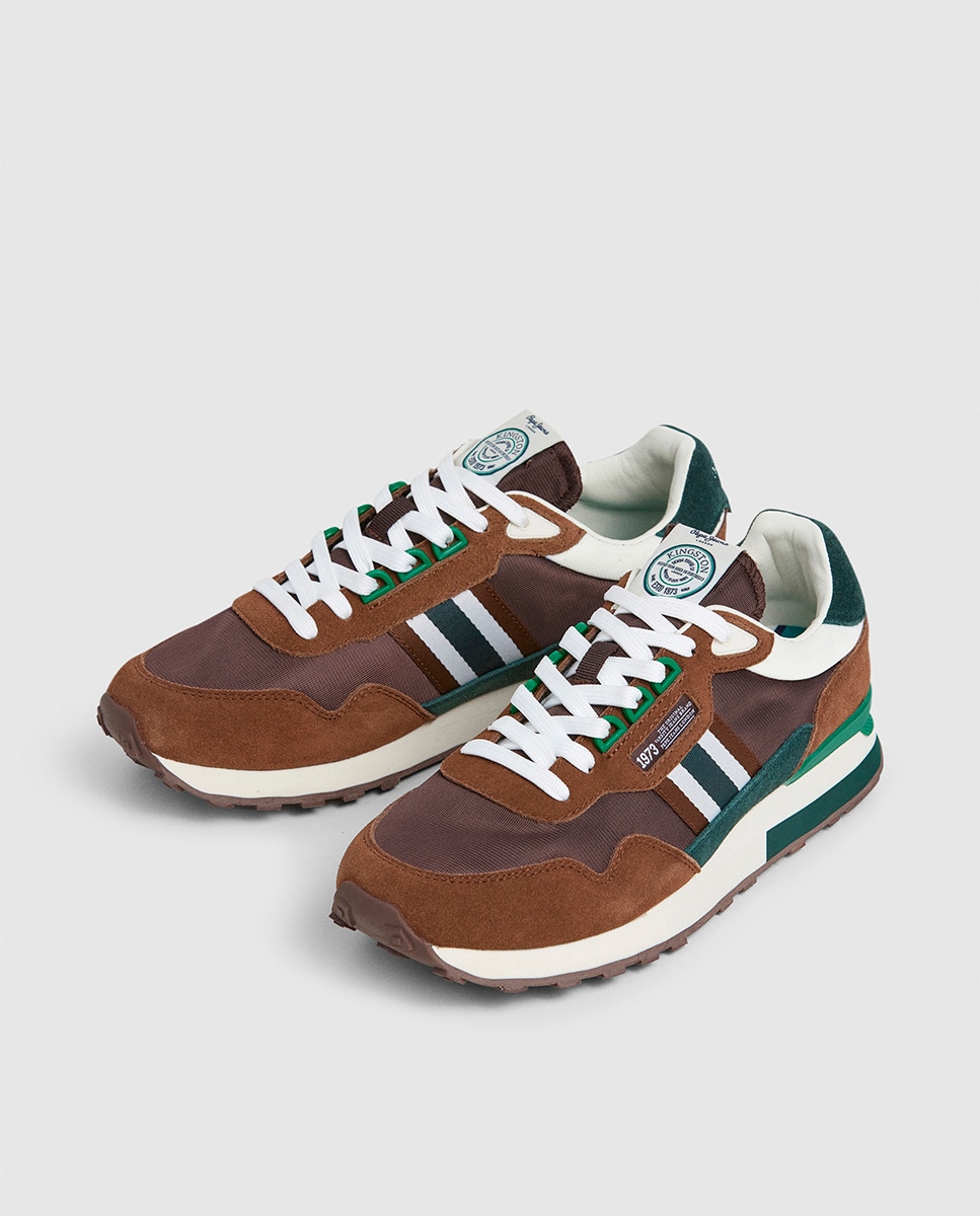 Sapatilhas College em Tom Uniforme e Estabilizador em Contraste Castanho-9